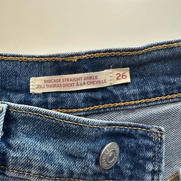 Levi's Ribcage Straight Ankle Jeans Women’s size 26 - Picture 6 of 7